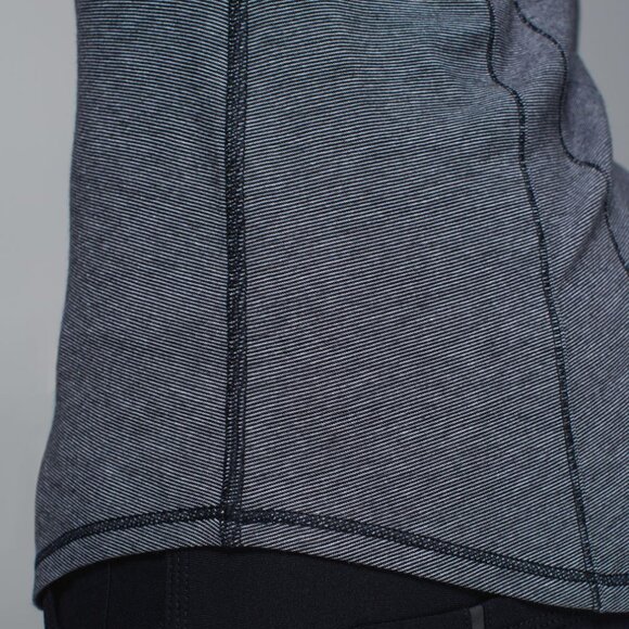 Lululemon Between The Lines Long Sleeve top / shirt (Grey Stripe / Black White) - Picture 3 of 8